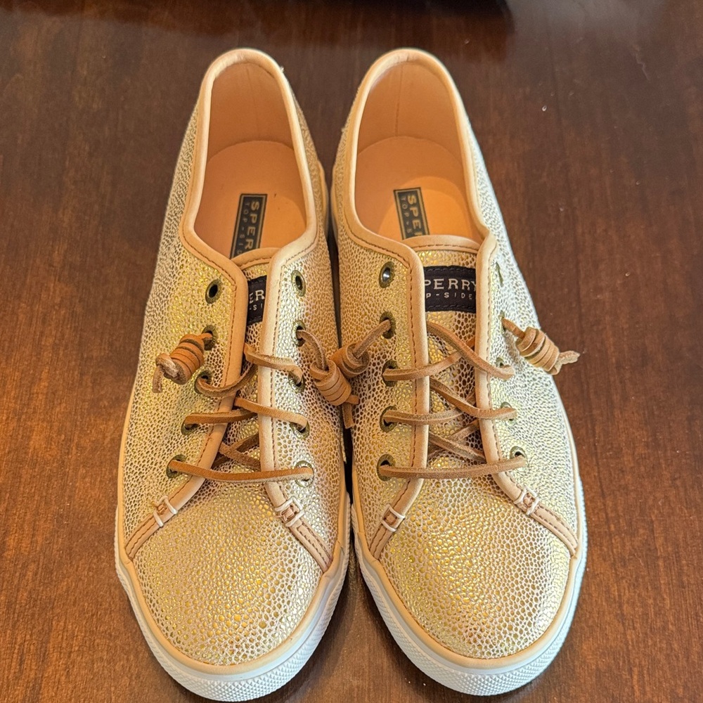 Sperry Women's Shimmering Gold Sneakers